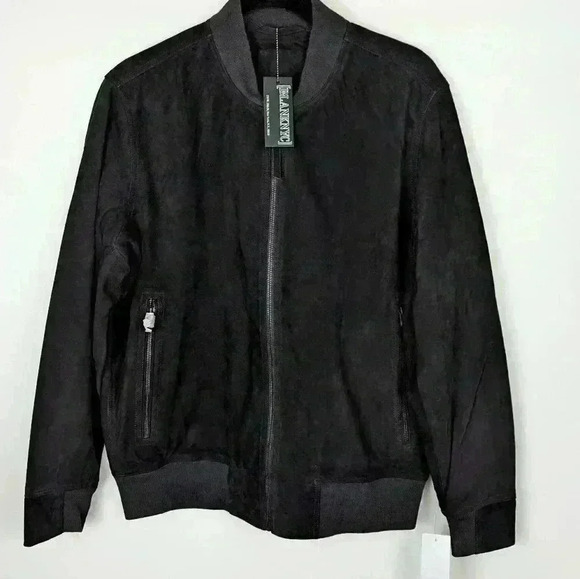Blank NYC Men's Suede Bomber Jacket Black Size Medium NEW - Picture 13 of 15